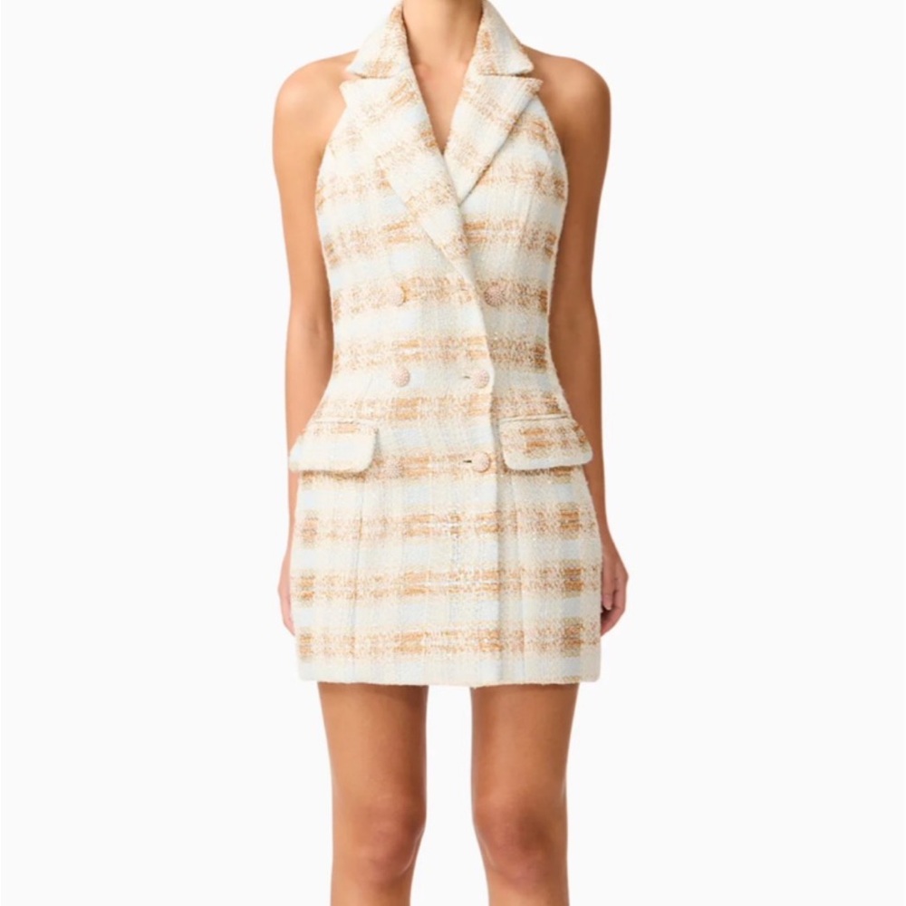 Elliatt Cream and Tan Mini Dress